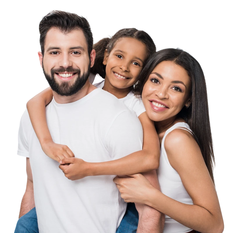 Happy dental patient family
