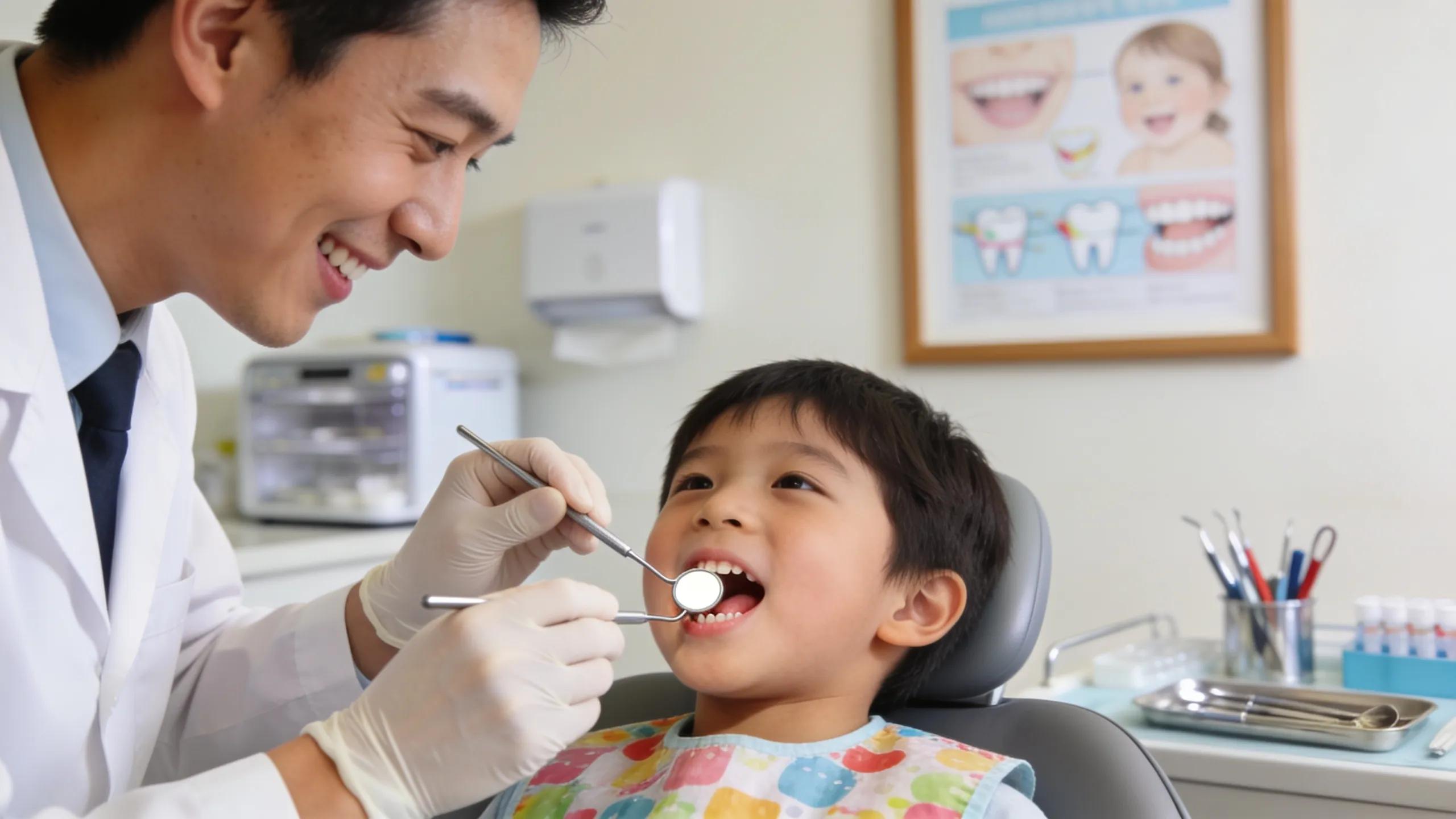 Dentist checking a child’s teeth — preventive care in action