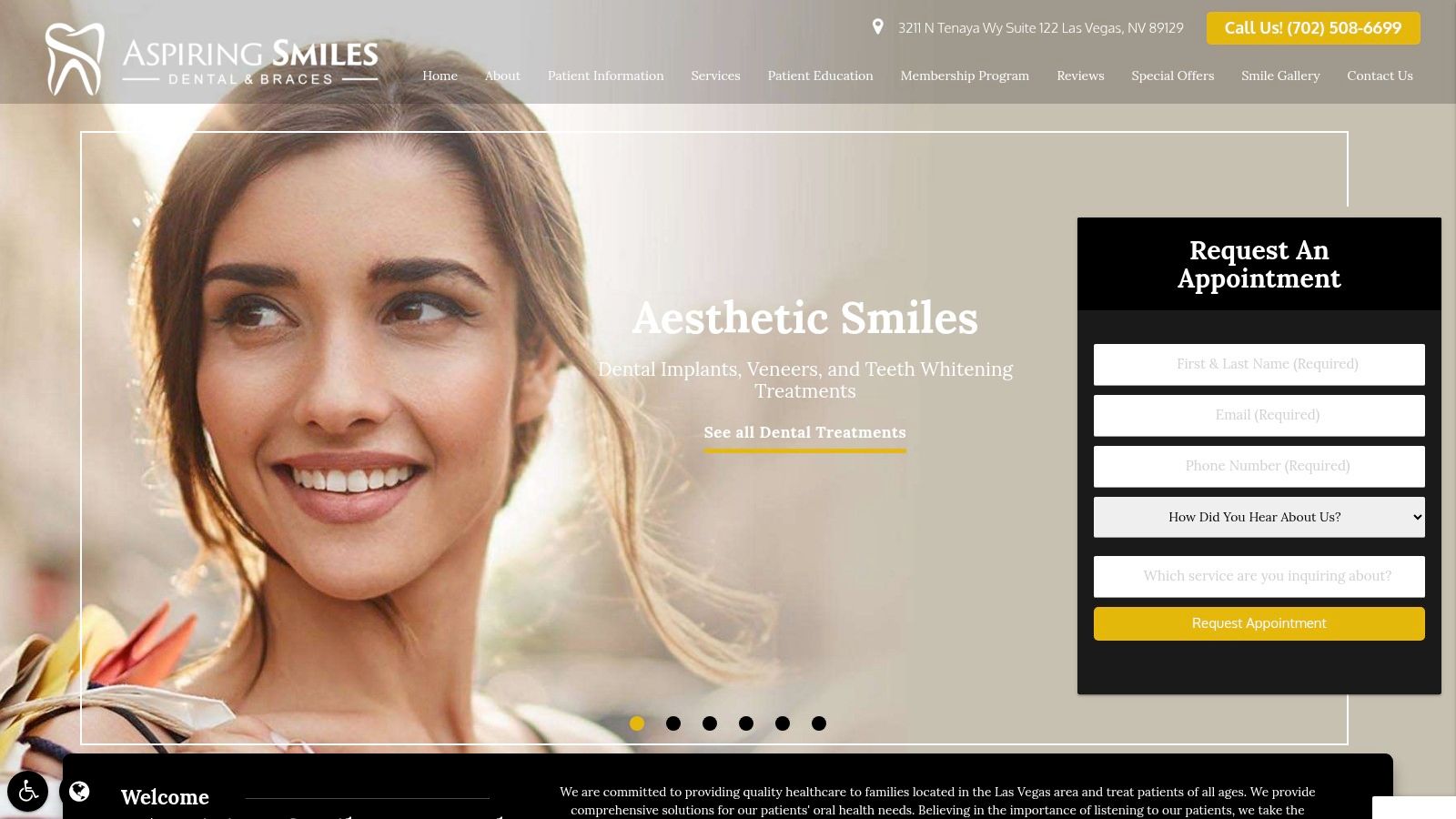 Screenshot from https://aspiringsmileslasvegas.com